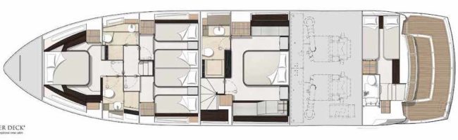 Layout sottocoperta del Sunseeker Manhattan 68.